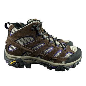 Merrell Moab 2 Mid Top Ventilation Braken Purple Hiking Boots Women's Size 6.5